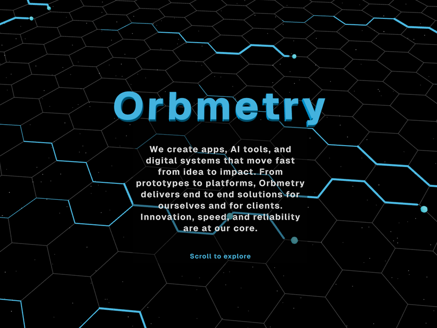 Orbmetry homepage screenshot